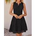 thumbnail image 3 of Vestido de verano ZESICA sin mangas con cuello en V y ojales, negro, 3 of 7