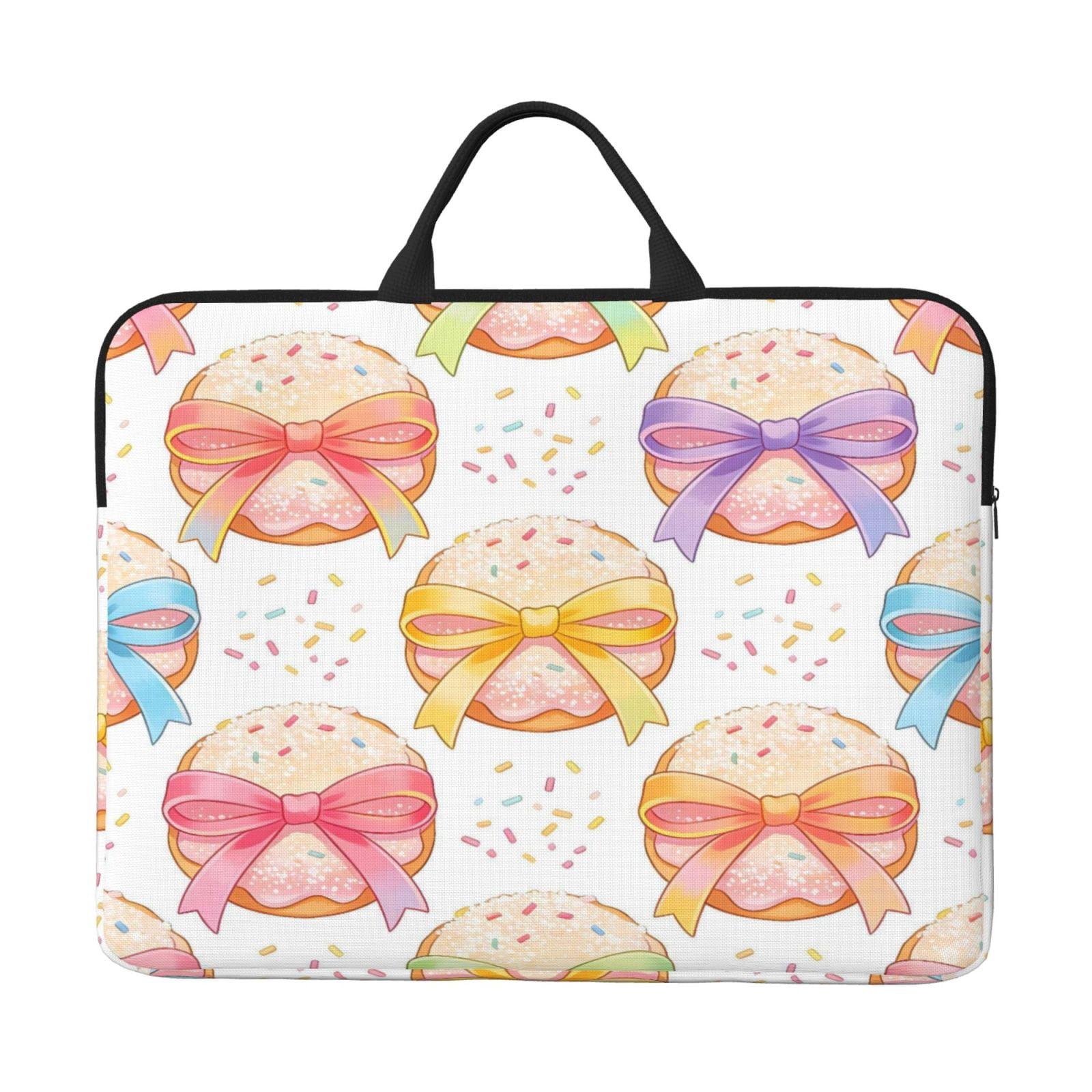 Laptop Sleeve Bag For Women Men 14inch Waterproof Durable Protective Computer Carrying Cover Handle Laptop Case Bag Bow Dessert