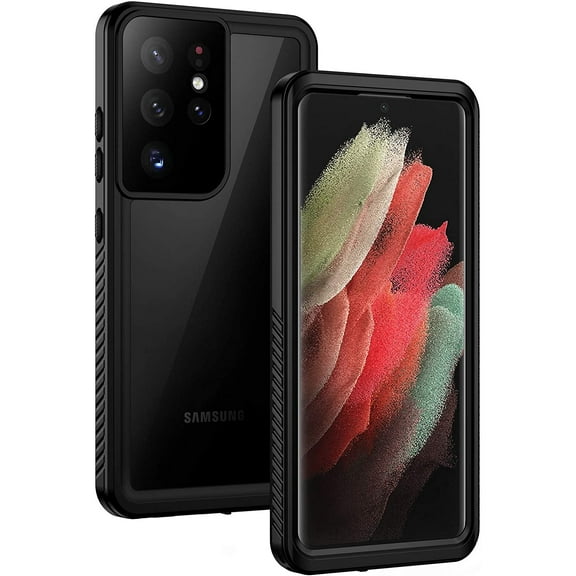 XiHAMA Samsung Galaxy S21 Case, IP68 Waterproof Dustproof Case with Built-in Screen Protector, Rugged Full Body Shockproof Protective Phone Cover Compatible with Galaxy S21 5G 6.2 Inch, Black