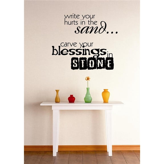Do It Yourself Wall Decal Sticker Carve Your Blessings In Stone Quote Stylish Decor Mural 16x24"