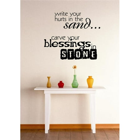 Do It Yourself Wall Decal Sticker Carve Your Blessings In Stone Quote Stylish Mural 20×30
