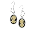 thumbnail image 2 of Delight Jewelry Silvertone Oval - Black Cameo - Open Heart French Earrings, 2 of 4