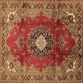 thumbnail image 1 of Ahgly Company Indoor Square Medallion Brown Traditional Area Rugs, 3' Square, 1 of 4