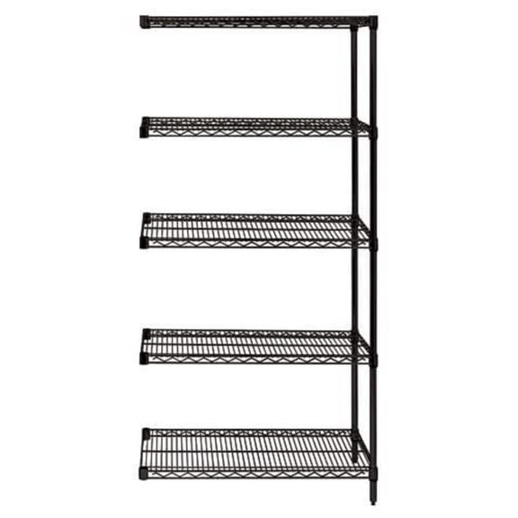 Wire 5 Shelf ADD-ON KIT Black 74in