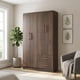thumbnail image 2 of Ropero Closet Armario de Madera con Cajones, Entrepaños y 4 Puertas, Almacenamiento de Ropa marron, 2 of 8