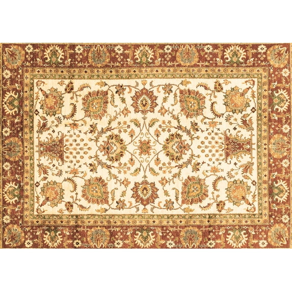 Ahgly Company Indoor Rectangle Abstract Brown Modern Area Rugs, 3' x 5'