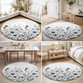 thumbnail image 4 of Round Rugs 3Ft, Grey Eucalyptus Leaves Round Area Rug Washable Indoor Throw Carpet, Farm Wildflowers Country Plants Small Non Slip Circle Rug for Bedroom Living Room Home Decor Aesthetic, 4 of 8