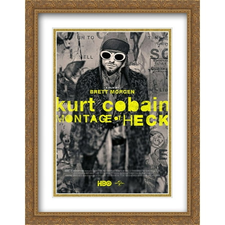 Kurt Cobain Montage Of Heck 28x36 Double Matted Large Large Gold Ornate Framed Movie Poster Art Print