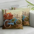 thumbnail image 3 of nygtbtfer  Beach Decorative Throw Pillow Covers Blue Bicycle on Beach Rustic Farmhouse Pillow Coastal Outdoor Decor Cushion Cover for Sofa BedroomPillowcase  12x12in, 3 of 7