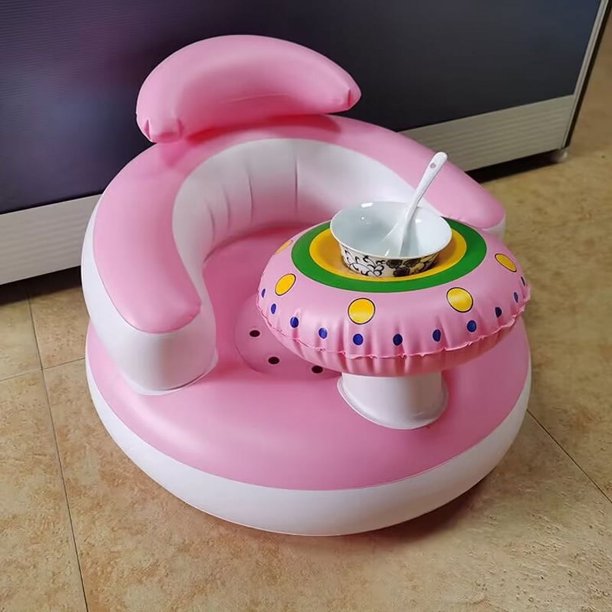 Sofá inflable brillante para bebé, sillas de baño portátiles para niños, asiento multifuncional de PVC, taburete de baño para práctica