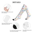 thumbnail image 6 of Socks Calf Pressure Socks Breathable Moisture Absorbent 11.8in×7.9in Full Print Designed For Hiking Walking Sports Playful Thin Cartoon Primary Color Ribbon Bow Pattern 1 Black, 6 of 8