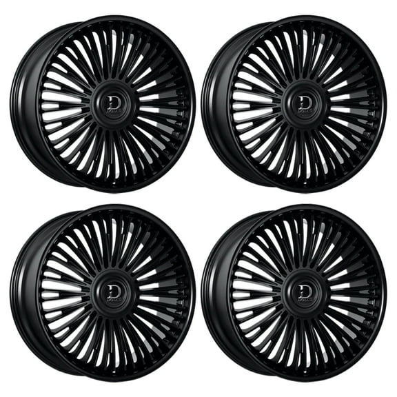 Dolce Luxury Razzo 22X9.5 6X135/139.7  35mm Glossy Black 22" INCH Rim SET OF 4