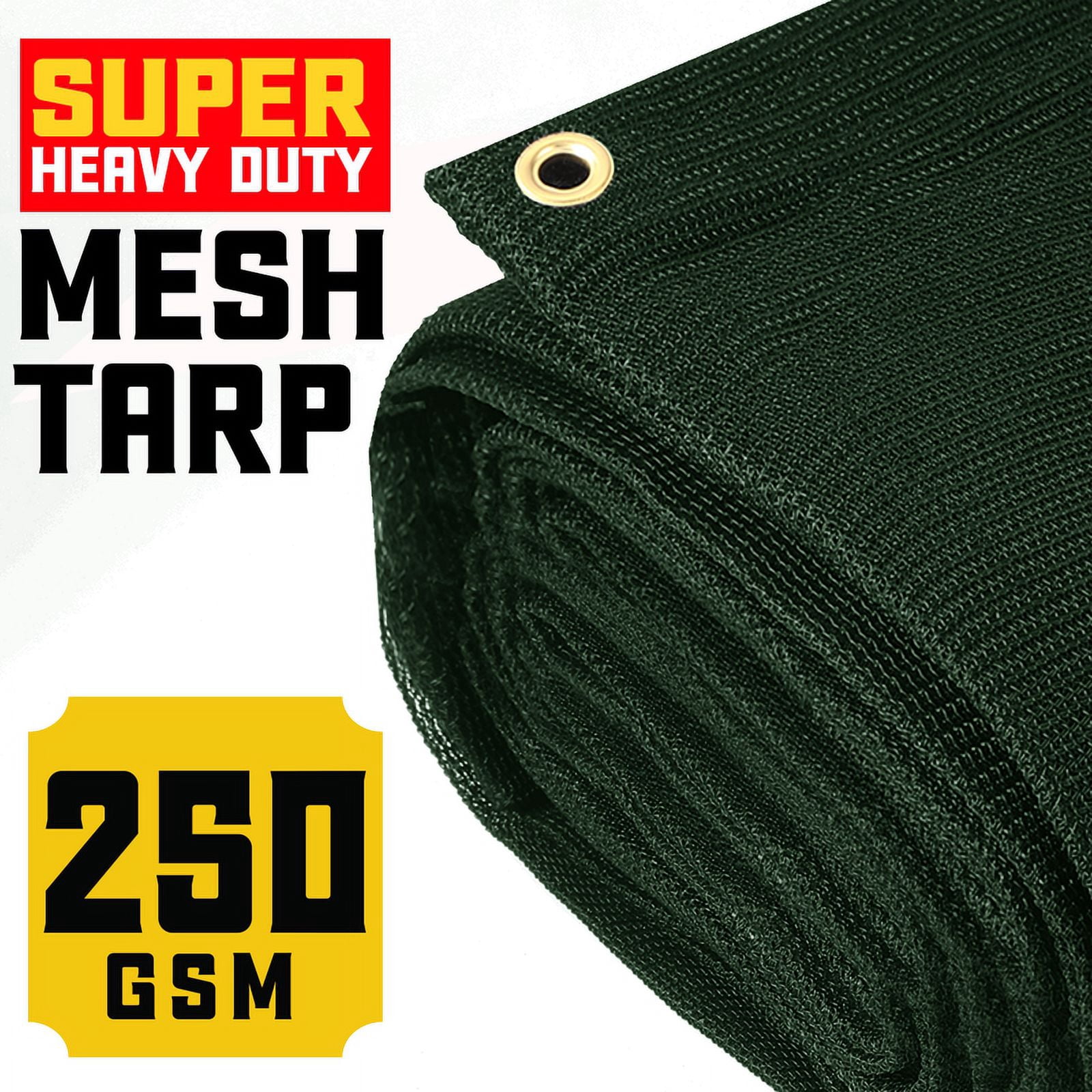 Core Tarps 60% Green Shade Cloth with Grommets - 12 X 25 FT Heavy Duty Mesh Tarp - Sun Shade Cloth for Garden Vegetables Plants Greenhouse Outdoors Backyard Fences Dump Trucks Patio Mesh Shade Tarp