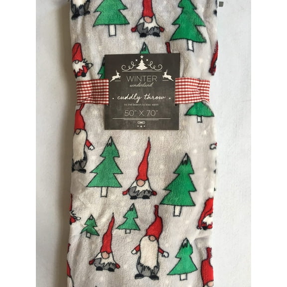 Christmas Gnome Winter Wonderland Cuddly Blanket Throw
