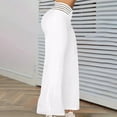 thumbnail image 4 of UAMVSH Palazzo Pants for Women Hollow Out V Crossover Waist Wide Leg Pants Flowy Loose Casual Pants Fall Fashion Clothes, 4 of 6