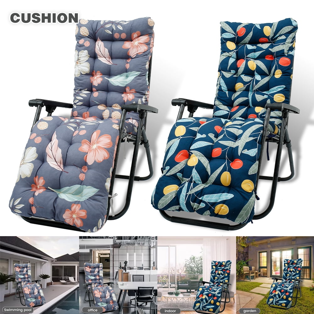 Sun Lounger Cushions Thick Replacement 170 x 53cm Sunlounger Cushion Pad with Non-Slip Hood Garden Recliner Chairs Padded Relaxer Chair Cushion for Chaise Lounge High Back Chair Coffee No Chair
