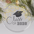thumbnail image 2 of 2026 Class Of Graduation With Cap And Gold Confetti Design Round Disc Ornament, 2 of 2