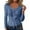 Blue, variant on Women's Slim V-Neck Knit Sweater With Button - Fall Winter Drop Shoulder Long Sleeve Solid Color Comfort Pullover Top For St Patricks Day,Size:S