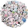 thumbnail image 1 of 50 Pcs Cow Stickers Pack, Vinyl Waterproof Cute Cartoon Animal Sticker for Kids, 1 of 4