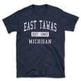 thumbnail image 1 of East Tawas Michigan Classic Established Men's Cotton T-Shirt, 1 of 1