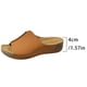 thumbnail image 5 of Sandalias de cuña con plataforma Zapatillas con cojín grueso Diapositivas de moda para mujer (38) Marrón, 5 of 9