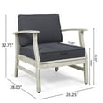thumbnail image 2 of Giancarlo Acacia Wood Outdoor Club Chair, Light Gray, Dark Gray, 2 of 6