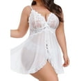 thumbnail image 2 of Sexyfree Plus Size Lingerie for Women Sexy Open Front Lace Nightdress V Neck Sleepwear, 2 of 5