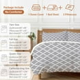 thumbnail image 6 of Abstract Geometric Bedding Duvet Cover Set Queen Size 4 Pieces Gray Moroccan Trellis Bedding Set with Zipper Closure, 1 Comforter Cover 90x92 Inches 1 Flat Sheet & 2 Pillow Cases, 6 of 7