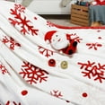 thumbnail image 3 of Red Snowflake Blanket Christmas Throw Blanket Winter Holiday Bed Blanket Super Soft Flannel Fleece Blanket Cozy Fuzzy Plush Throw Blanket for Couch “50 x 60”, 3 of 6