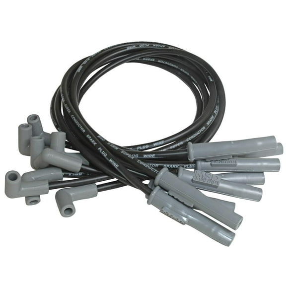 MSD Ignition Spark Plug Wire Set 31323 Super Conductor; Pre Assembled; Black; 8-1/2 Millimeter; Silicone and Synthetic; Straight Spark Plug Boots; 90 Degree Distributor Boots With HEI Style Terminals