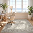 thumbnail image 3 of Design&I 8'x10' Washable Area Rug Beige Traditional Throw Motif Ornate Framing Vintage Abstract for King Size Bedroom, Under Bed, Sleek Flatweave Pet Friendly, 3 of 7