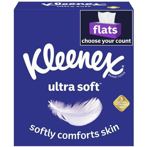 Kleenex Ultra Soft Facial Tissues, Flat Box (Choose Your Count)