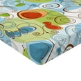 thumbnail image 2 of Ambesonne Abstract Fitted Sheet, Geometric Funky Swirl, Queen Size, Pale Green White, 2 of 3