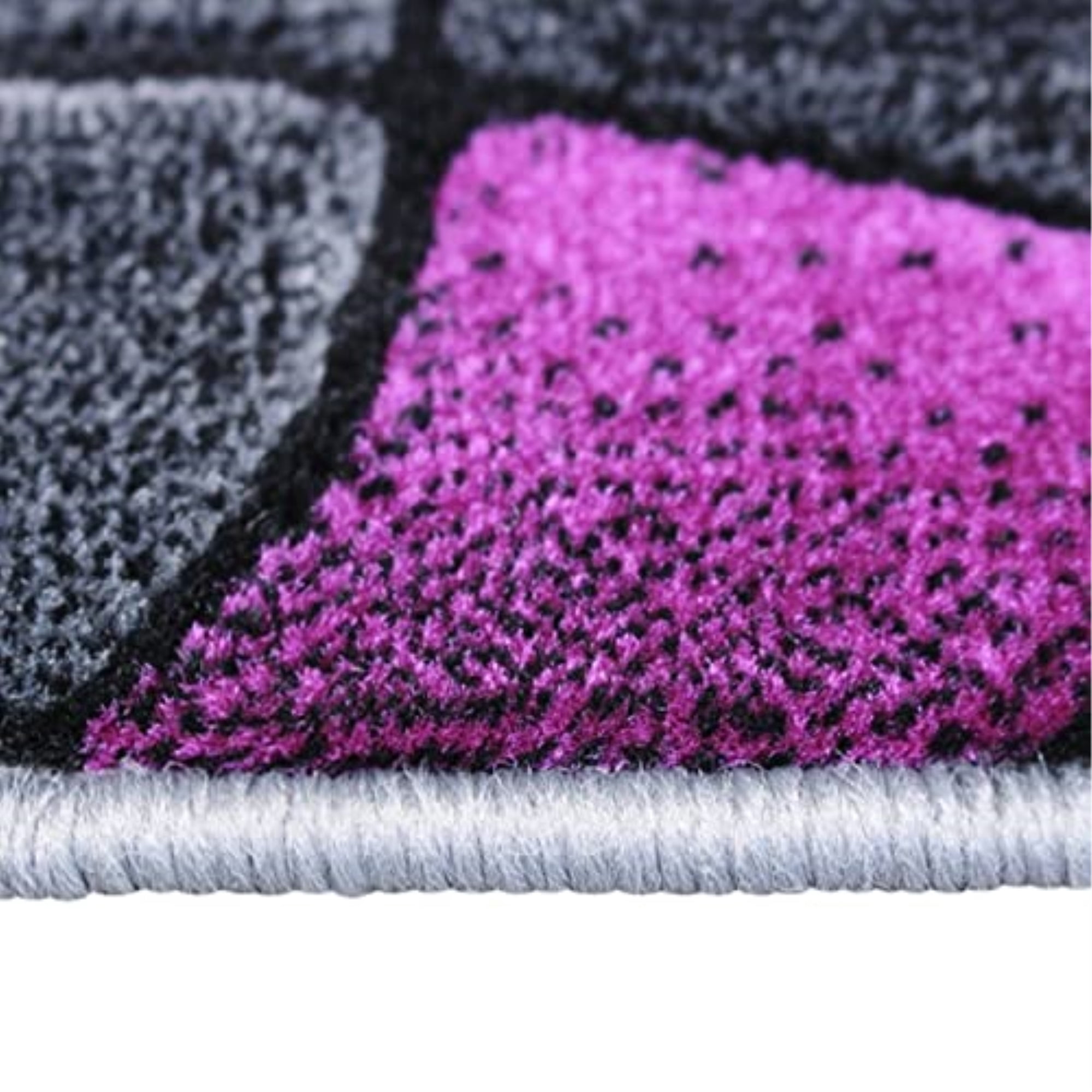 Flash Furniture Jubilee Rectangular Contemporary Black, Grey, Purple Area Rug, 2' x 3'