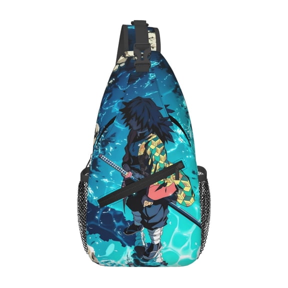 Demon Slayer Giyu Tomioka Sling Bag Crossbody Sling Backpack Chest Bag Daypack Purses Shoulder Bag For Women Men Travel Hiking