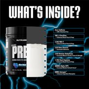 NutraBio STIM-Free PRE Workout for Men, New Formula | Laser Focus, Extreme Pumps | Performance, Endurance | 10g Citrulline, Beta Alanine, Nitrates, Nootropics, Electrolytes - 20 Servings Blue Razz