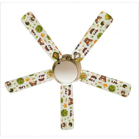 888 Cool Fans F52-0001040 52 in. Forest Friends 5-Blades White Ceiling Fan with Lamp