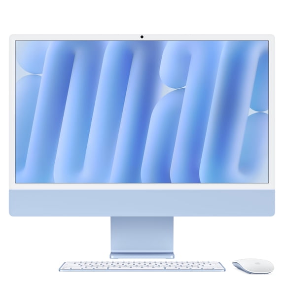 Restored Apple 2024 iMac All-in-One Desktop Computer with M4 chip with 8-core CPU and 8-core GPU: Built for Apple Intelligence, 24-inch Retina Display, 16GB Unified Memory, 256GB SSD Storage; Blue