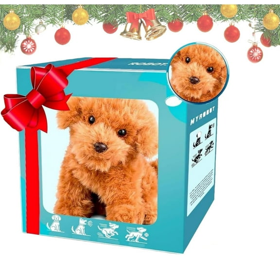 2026 Upgrade Hopping Dog Realistic Robot Puppy, Interactive Plush Robot Dog, Simulation Puppies Animal Toy, Walks, Barks, Wags Like a Real Puppy, Gifts for Pet Lovers (1pcs, A)