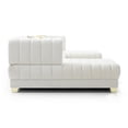 thumbnail image 5 of Bowery Hill Modern / Contemporary U-Shaped Velvet Sectional Sofa in Cream, 5 of 7