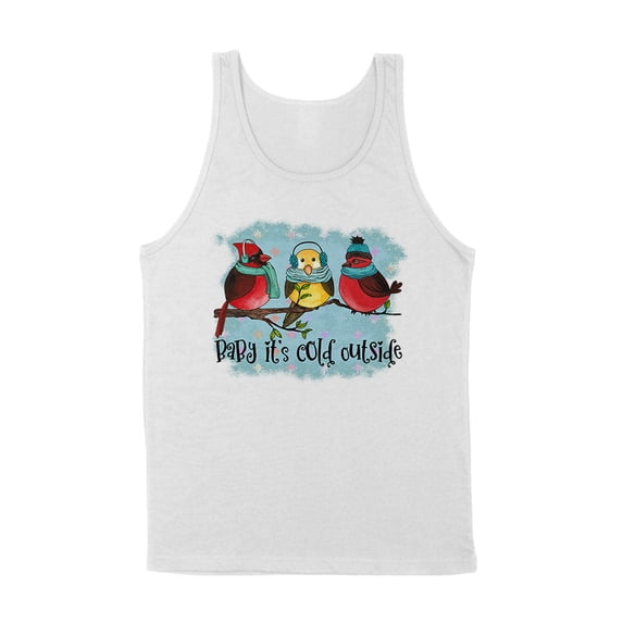 Birds It's Cold Outside Tank Top Unisex Large White