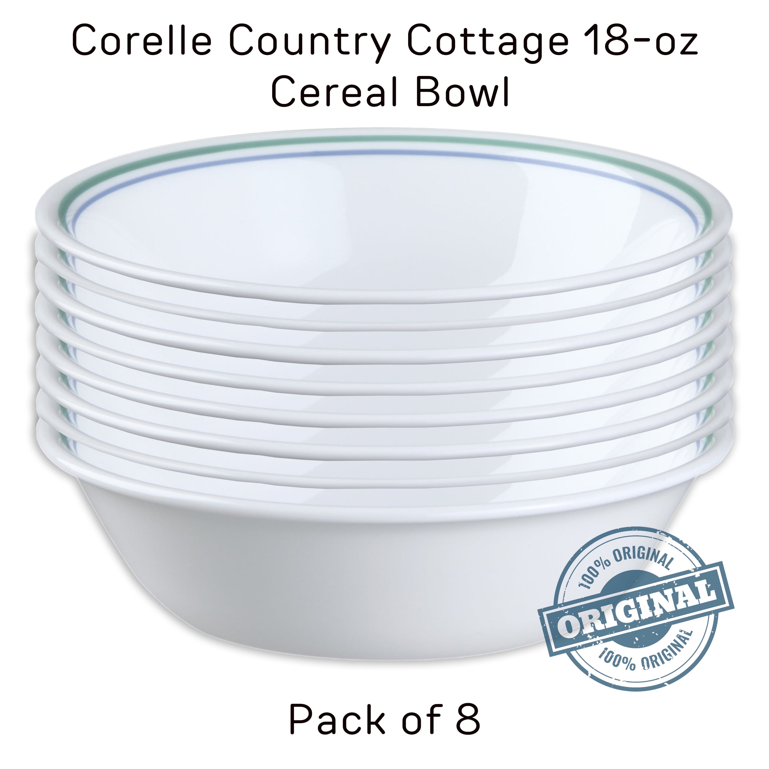 Corelle Country Cottage 18-ounce Cereal Bowl Vitrelle Glass (Pack of 8)