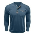 thumbnail image 2 of Maplenight Henley Shirts for Men Long Sleeve Button Pullover Tops Fall Winter Loose Casual Comfy Work Business Mens Shirts with Pocket, 2 of 6