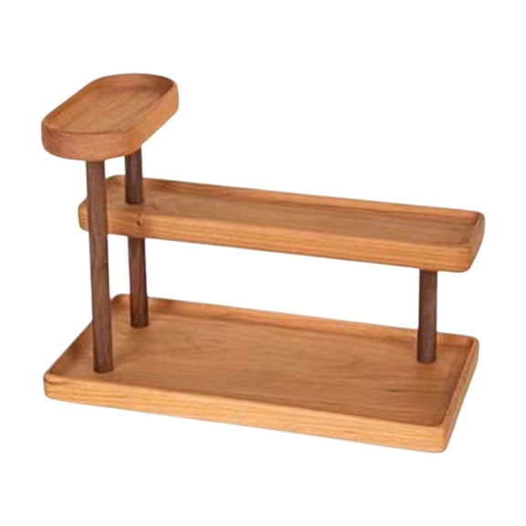 Cinvoph Desktop Storage Stand Solid Wooden Cup Holders 3 Layer Multifunction Storage Shelf for Home Office Living Room Desk