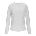 thumbnail image 4 of HAiming Basic Shirt Slim Fitted Crew Necl Long Sleeve Solid Color Pullover Casual Tops Soft Trendy Clothes, 4 of 6