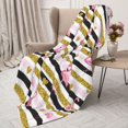 thumbnail image 3 of Sikiie Gold Glittering Hearts and Flamingos Cozy Flannel Fleece Throw Blanket: Lightweight & Thick for All Seasons - Perfect for Women, Men, & Kids"40"x30", 3 of 6