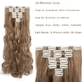 thumbnail image 4 of MY-LADY 8PCS Synthetic Clip in Hair Extensions Double Weft Full Head HairPiece Long Wavy Curly Natural Black Brown Blonde, 4 of 8