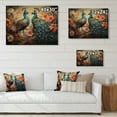 thumbnail image 4 of Designart "Peacock Ensemble Blue Coral Indian Art I" Indian Art Print on Natural Pine Wood, 4 of 5