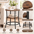 thumbnail image 5 of Round Side Table, 2-Tier Modern End Table with Storage Shelves, Industrial Accent Nightstand Telephone Table for Living Room Bedroom Small Spaces, 5 of 8