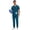 Caribbean Blue, variant on Scrubs for Men Set – V-Neck Top & Straight Leg Pants Stretch Nursing Uniform Set with Adjustable Waistband and Multiple Pockets, 10 Colors